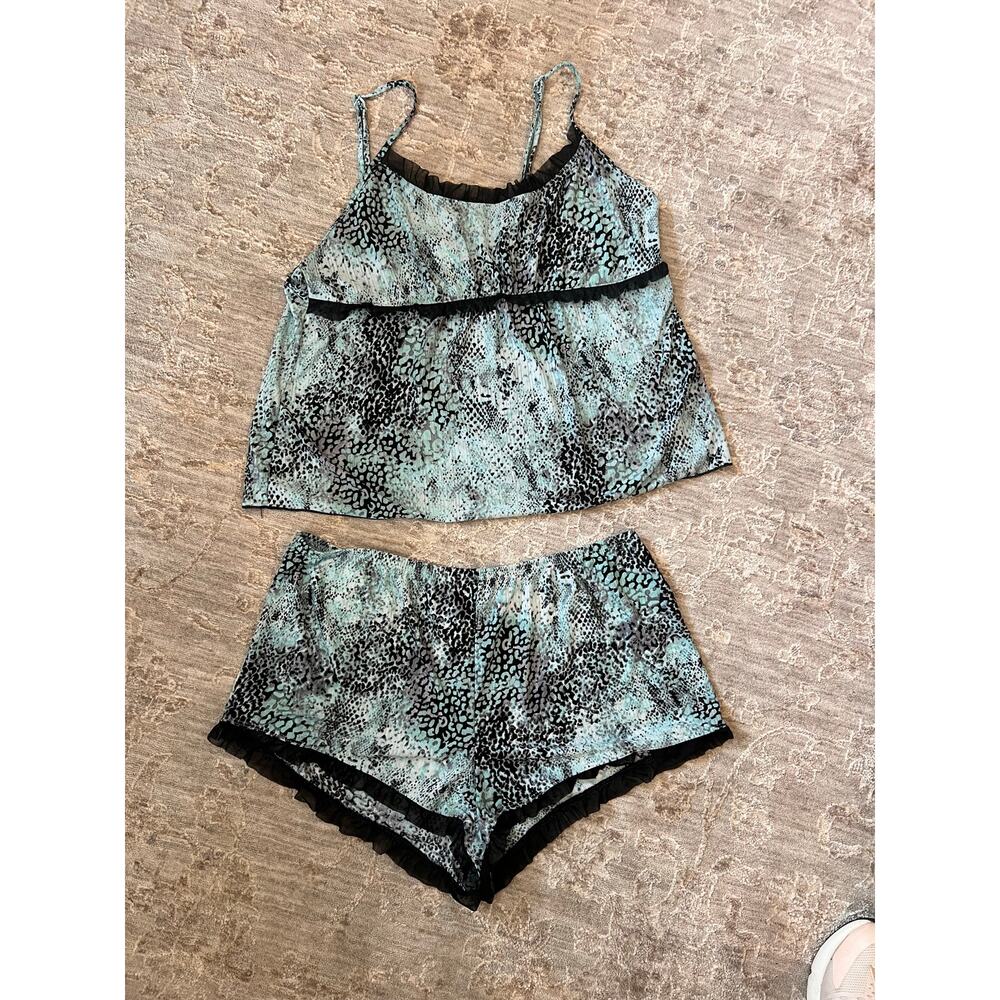 Babydoll Y2K Black Lace Whimsigoth Sleep Set Slinky Romantic Flirty 12-14 Cami
